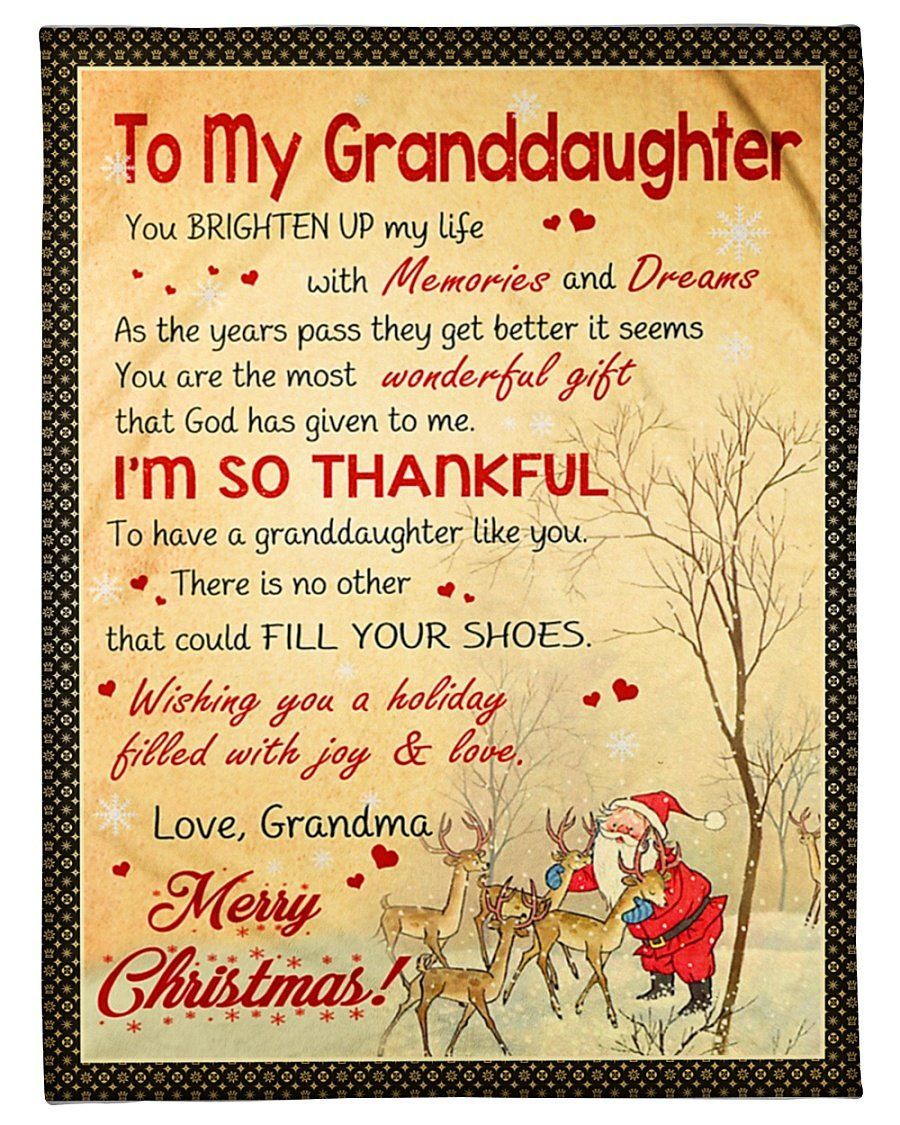 Merry Christmas Grandma To Granddaughter Fleece Blanket Fleece Blanket