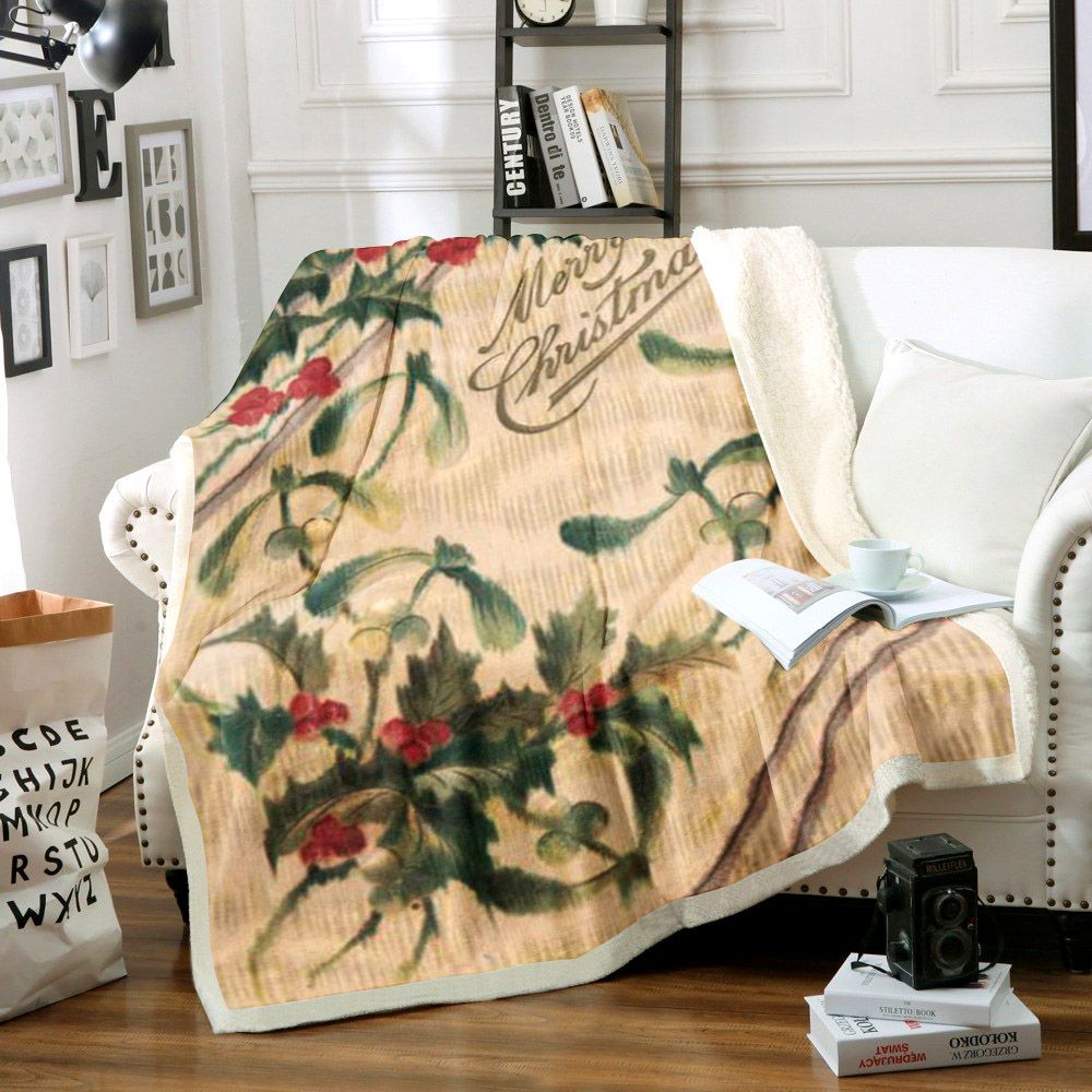 Merry Christmas Sherpa Fleece