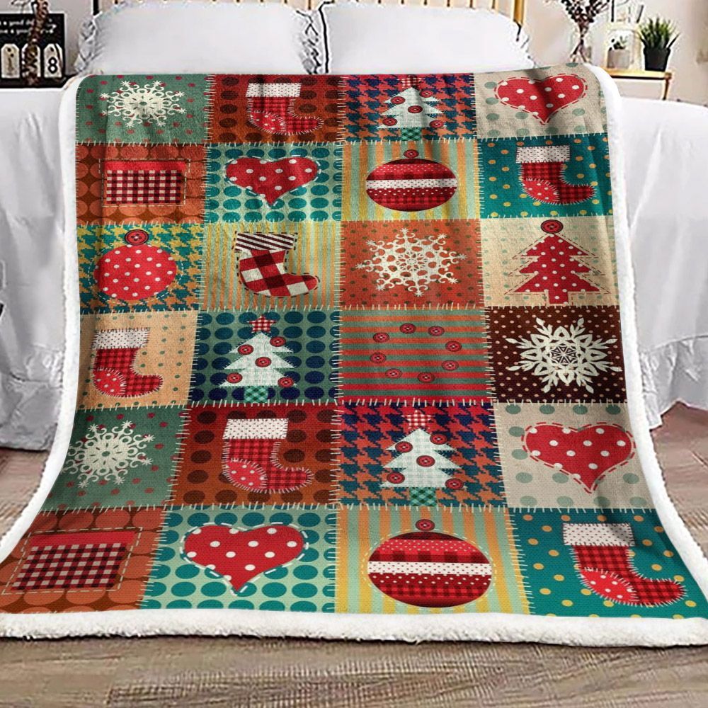 Merry Christmas Sherpa Fleece Blanket