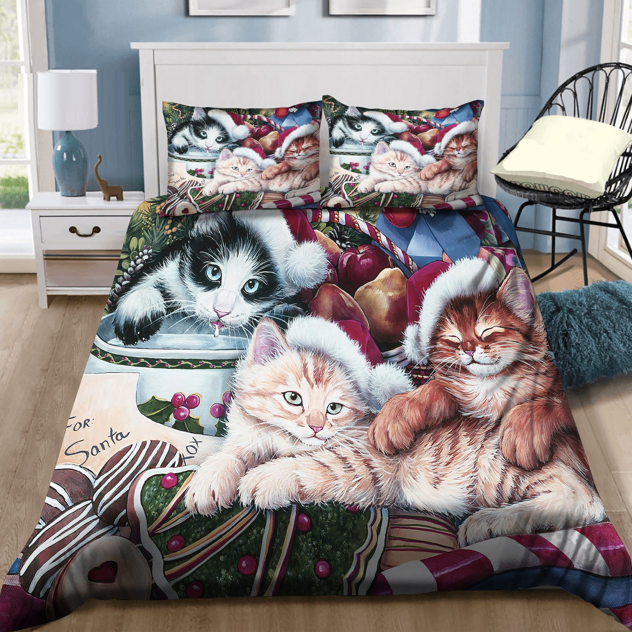 Merry Christmas Kitty Bedding Set