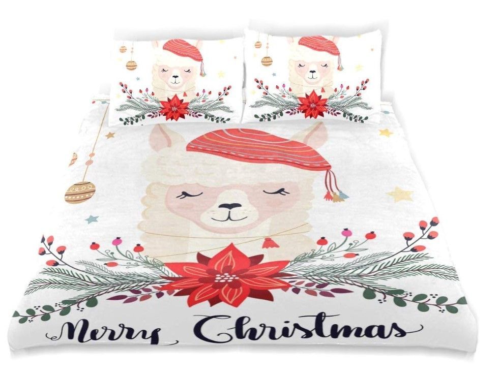 Merry Christmas Llama Bedding Set