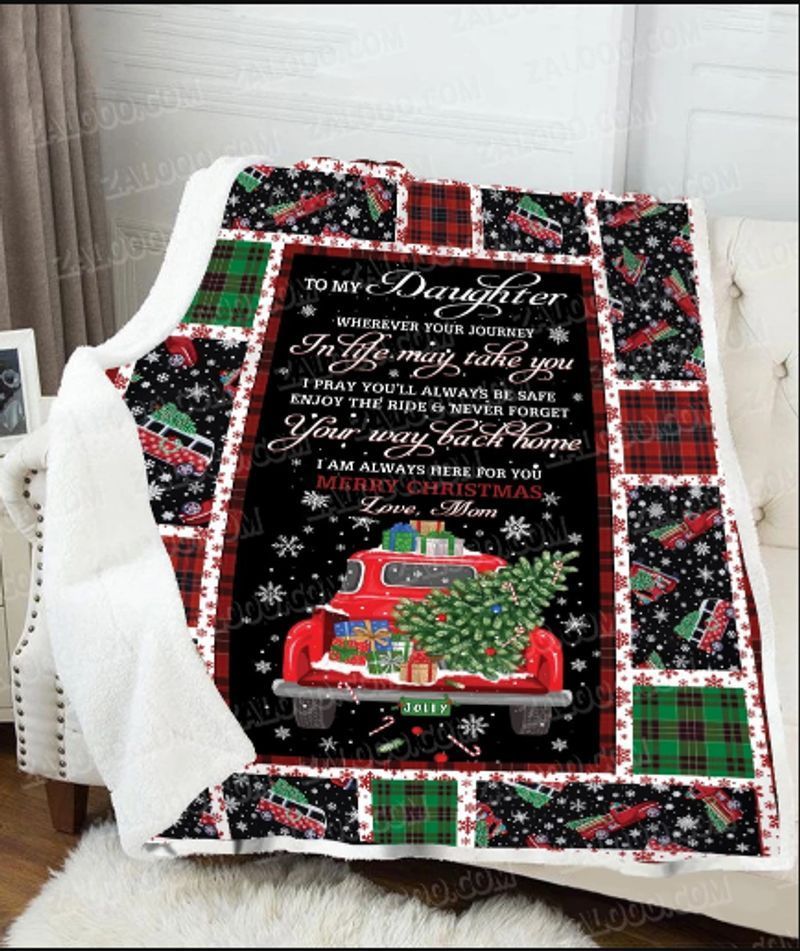 Merry Christmas My Daughter Sherpa Fleece Blanket