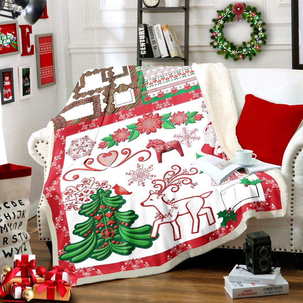 Merry Christmas Sherpa Fleece Blanket