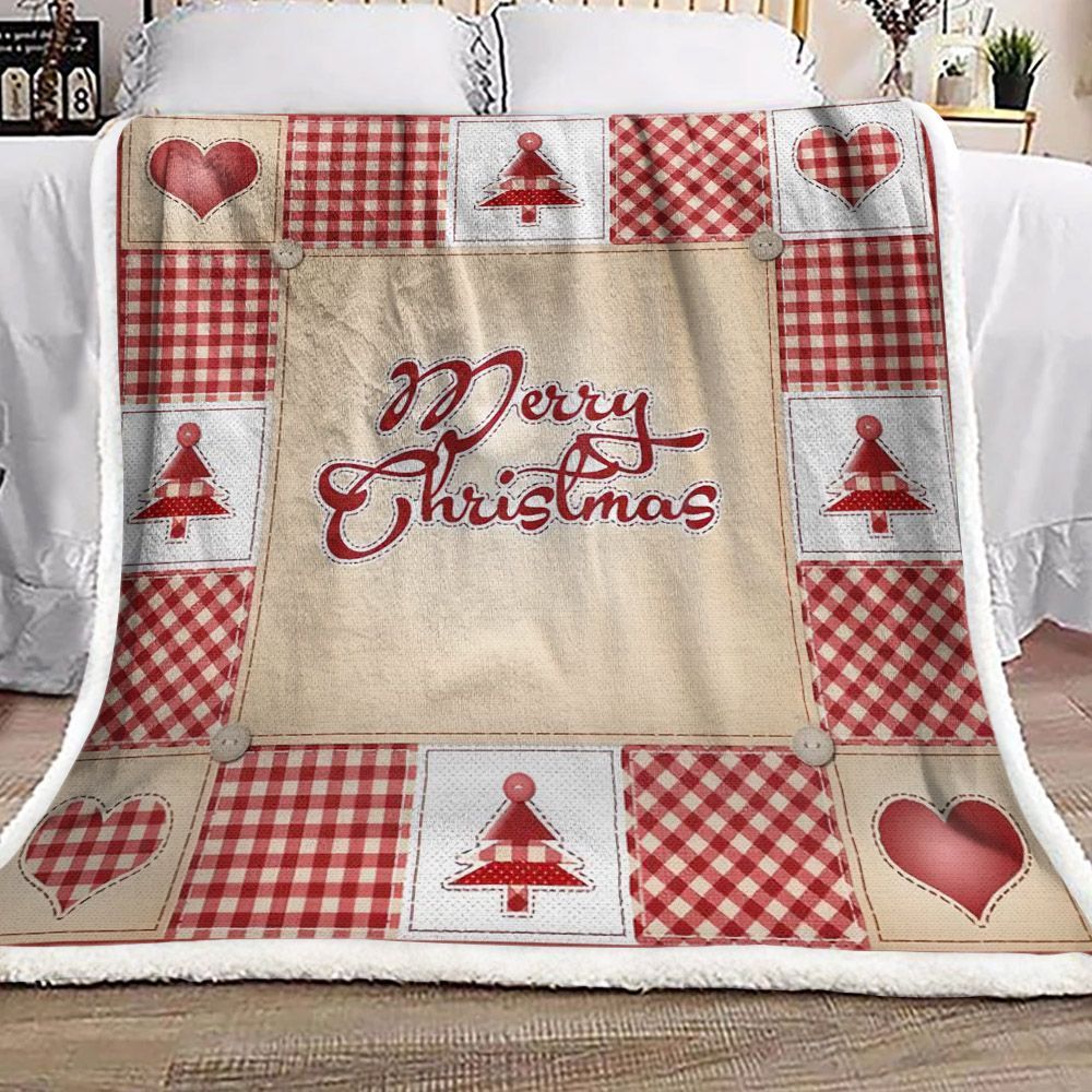 Merry Christmas Sherpa Fleece Blanket