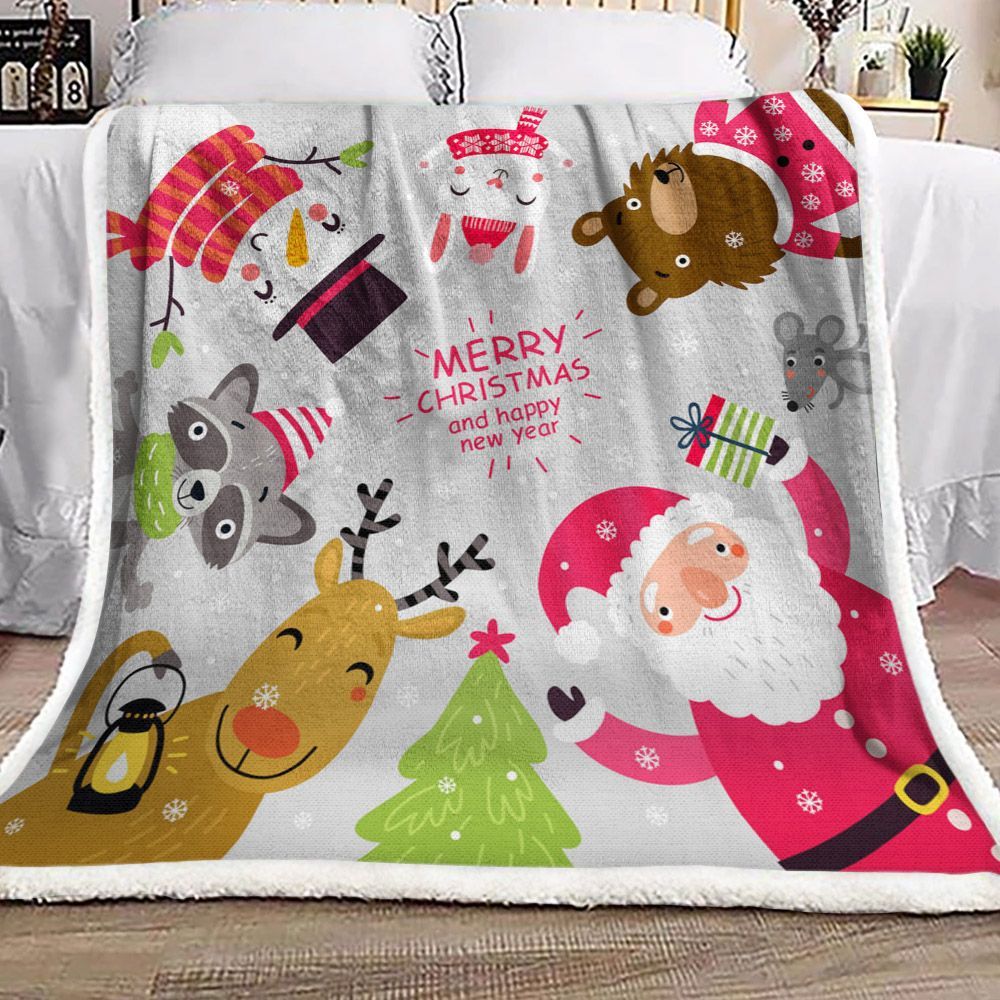 Merry Christmas Sherpa Fleece Blanket