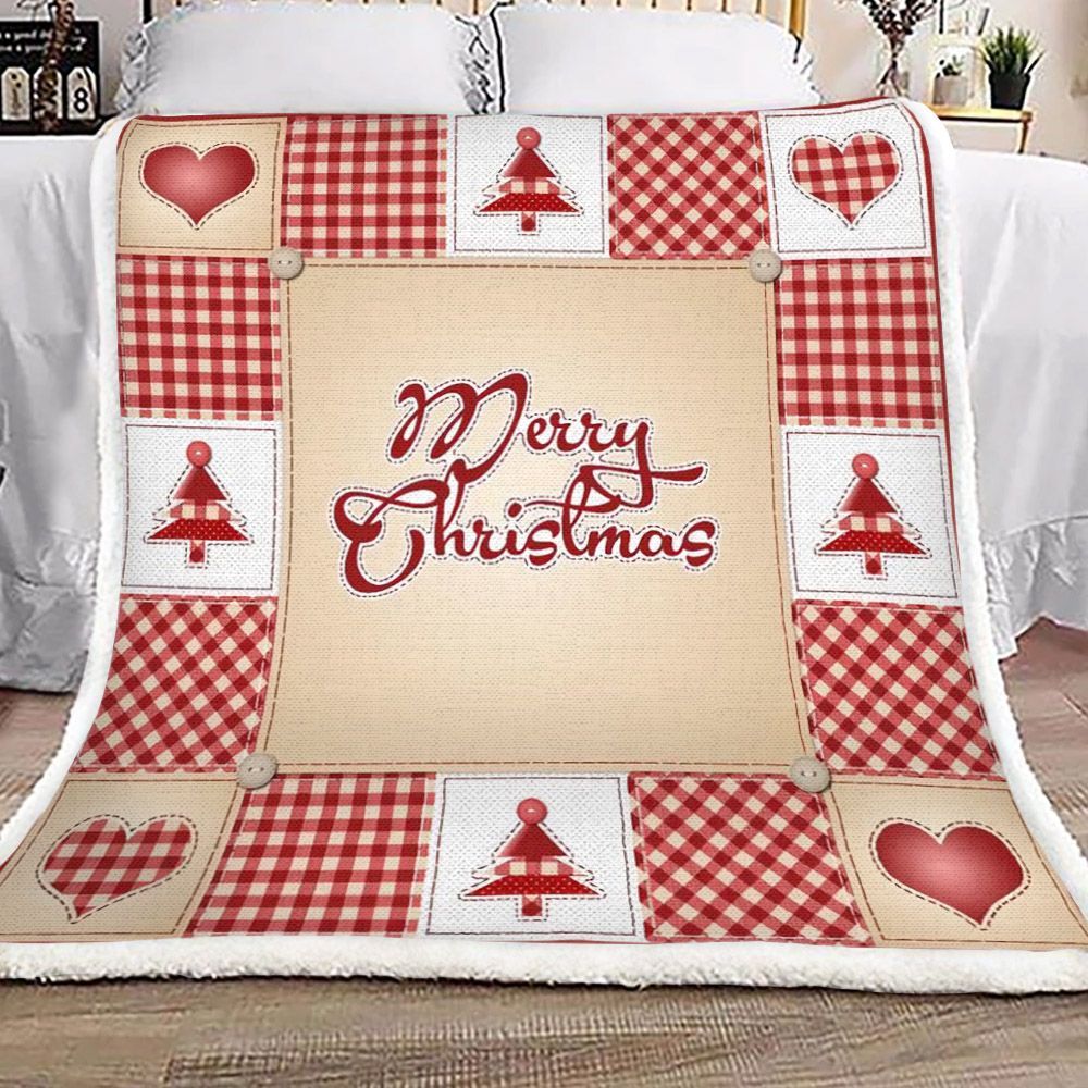 Merry Christmas Sherpa Fleece Blanket