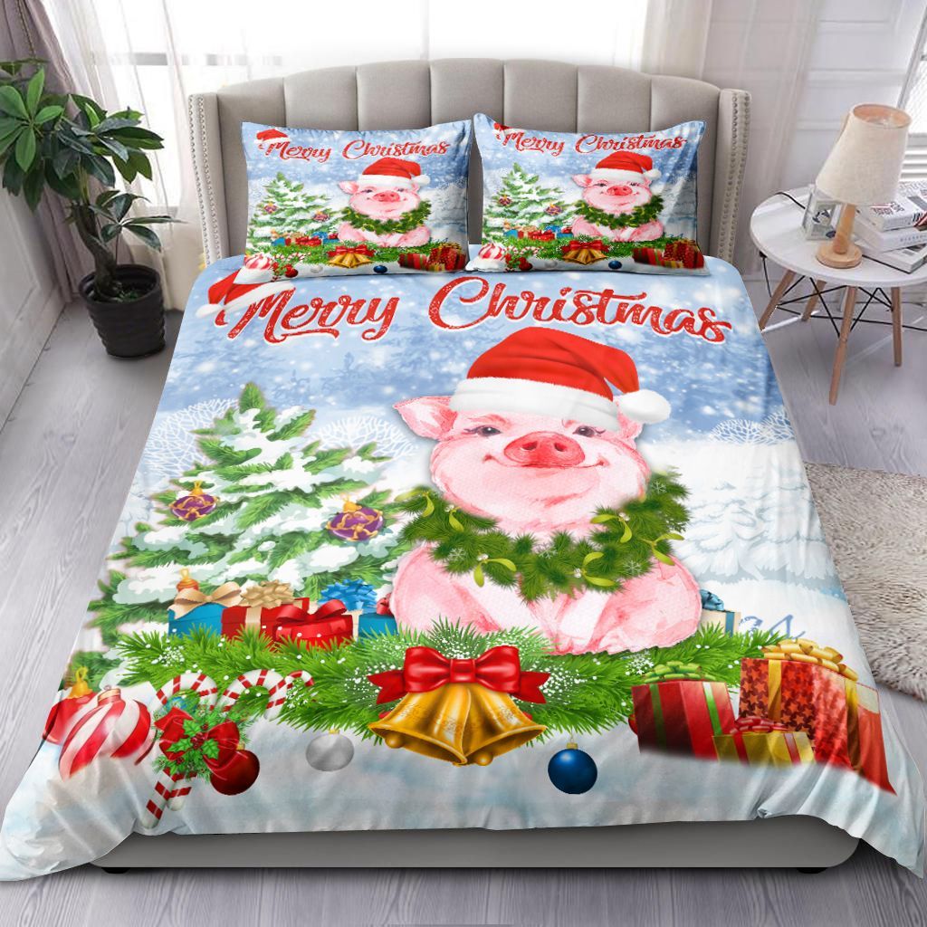 Merry Christmas Pig Bedding Set