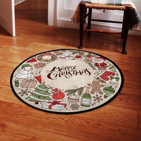 Merry Christmas Round Carpet