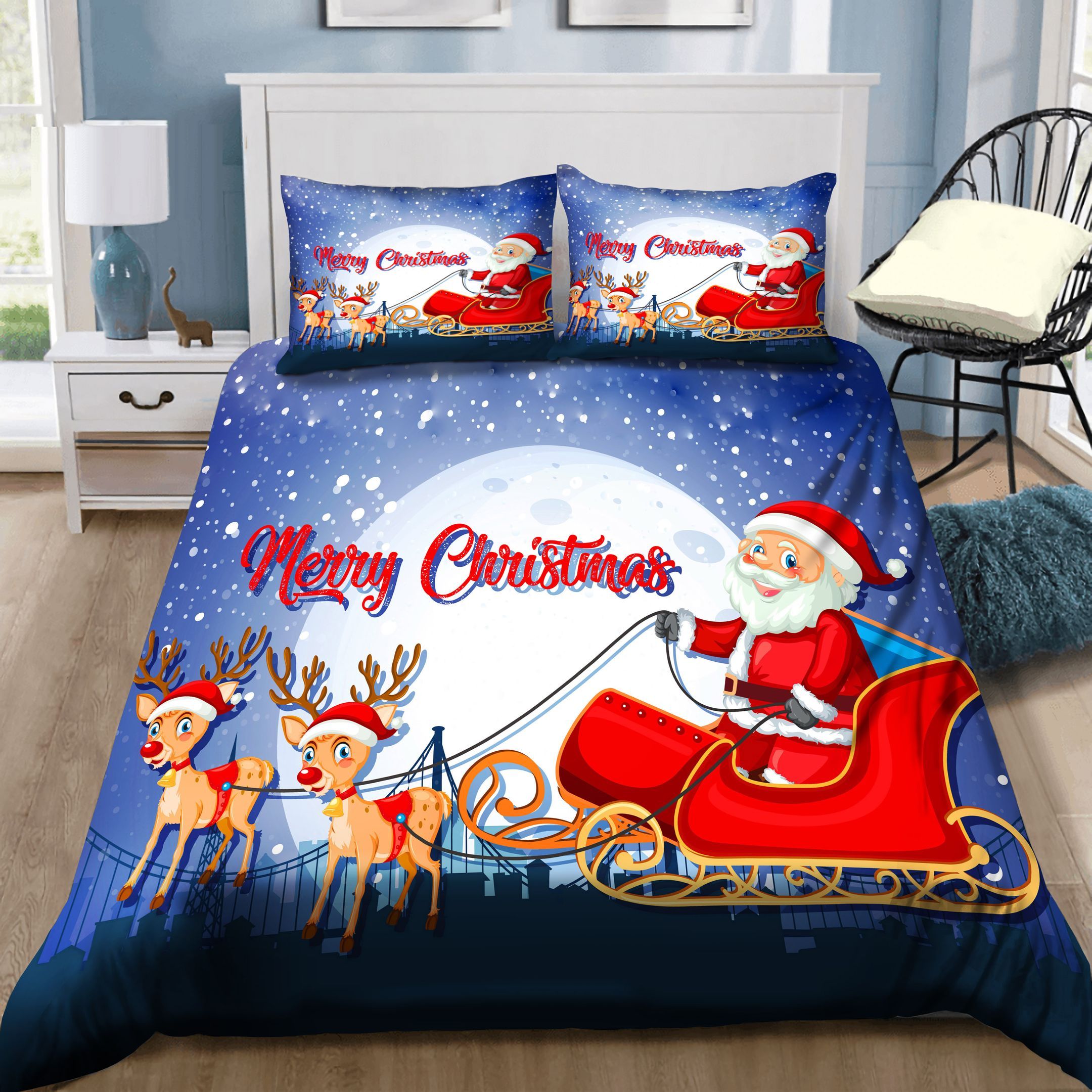 Merry Christmas Santa Claus Is Coming Bedding Set