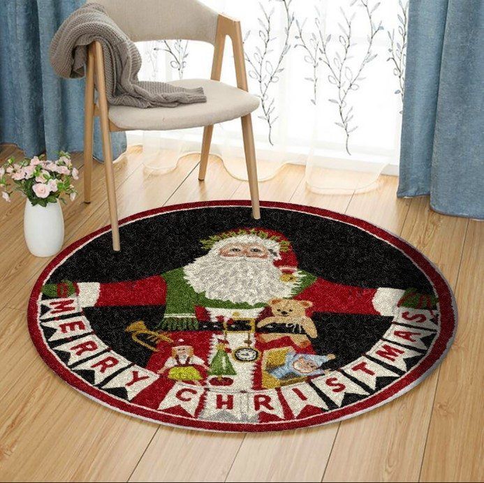 Merry Christmas Santa Round Carpet