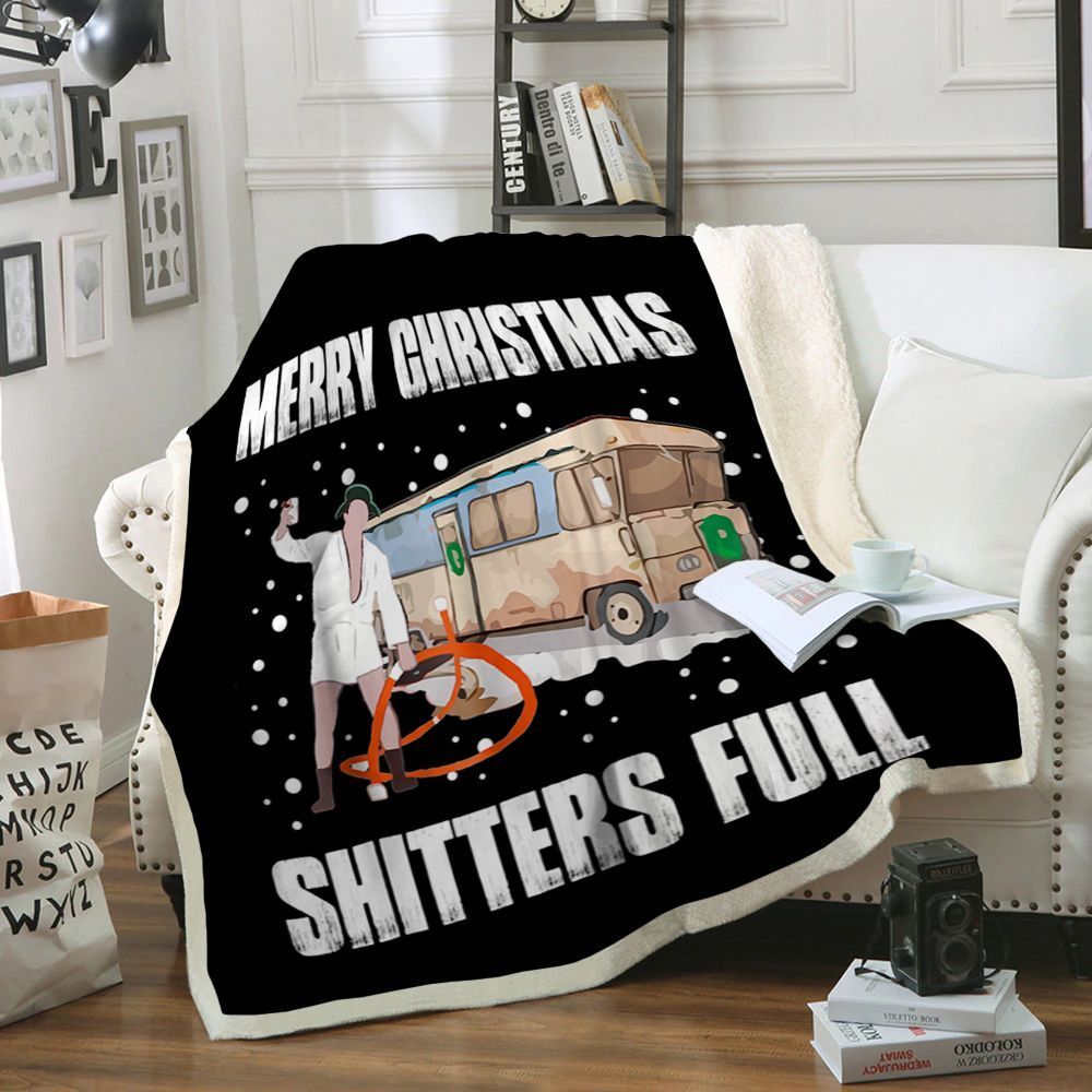 Merry Christmas Shitters Full Sherpa Fleece Blanket