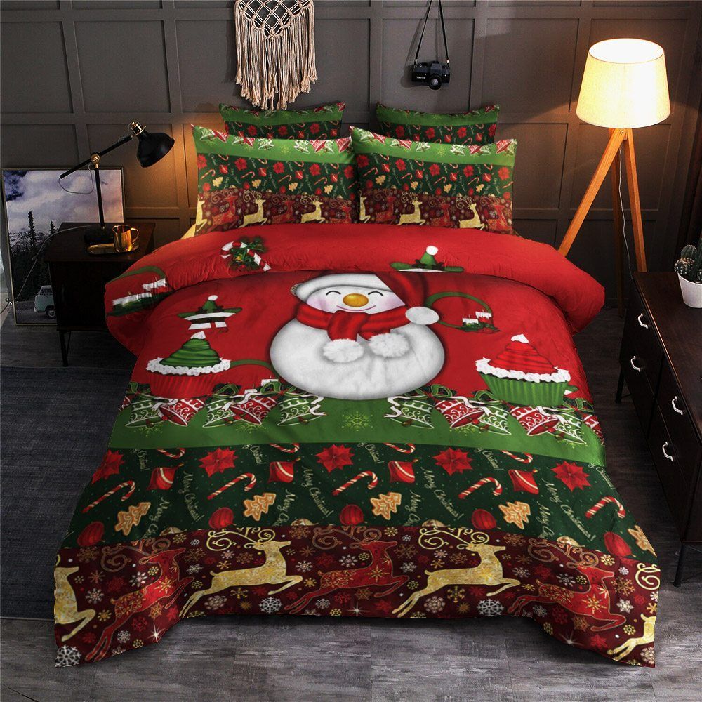 Merry Christmas Snowman Bedding Set