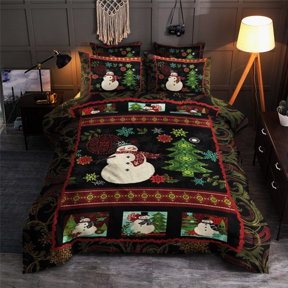 Merry Christmas Snowman Bedding Set