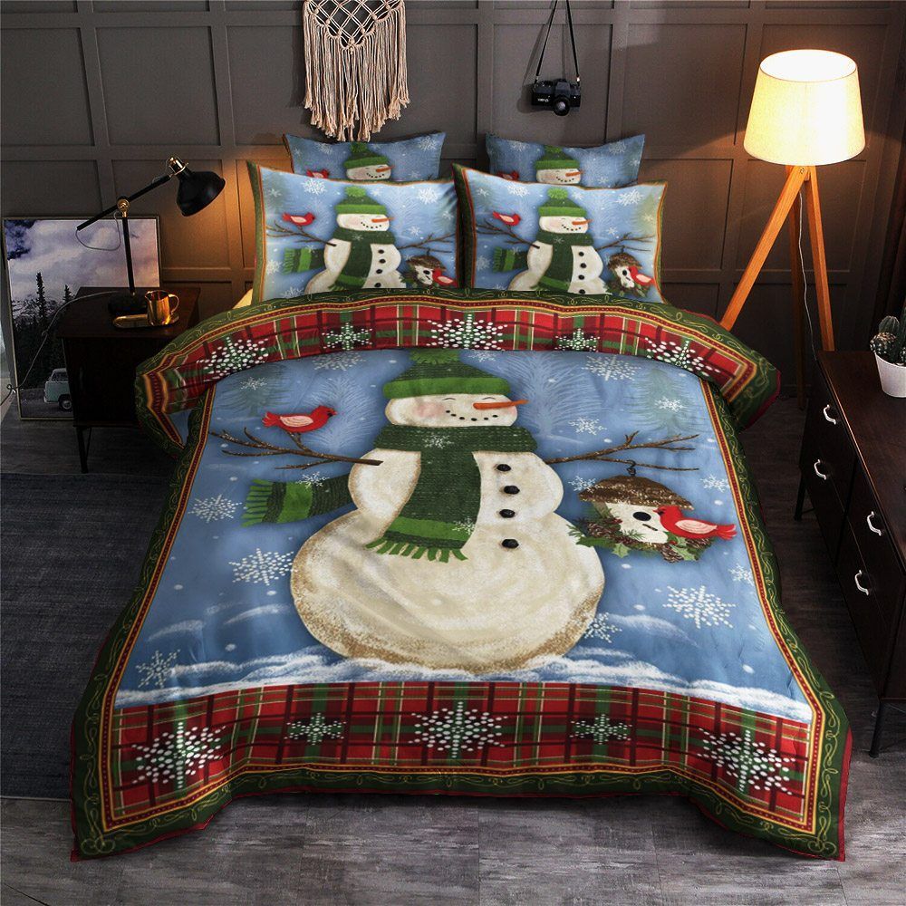 Merry Christmas Snowman Bedding Set