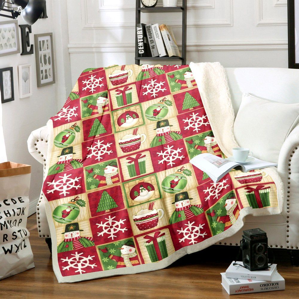 Merry Christmas Sherpa Fleece Blanket