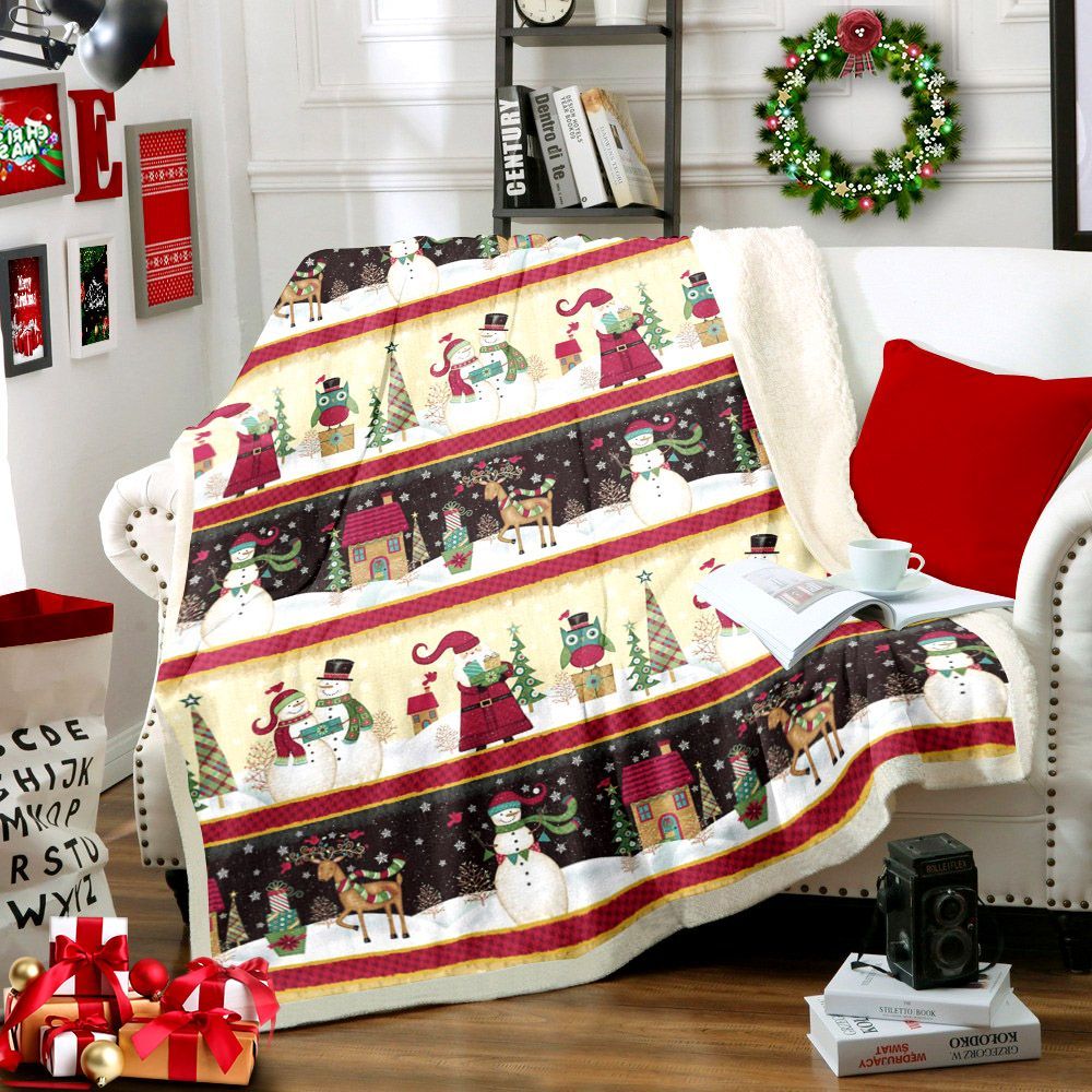 Merry Christmas Sherpa Fleece Blanket