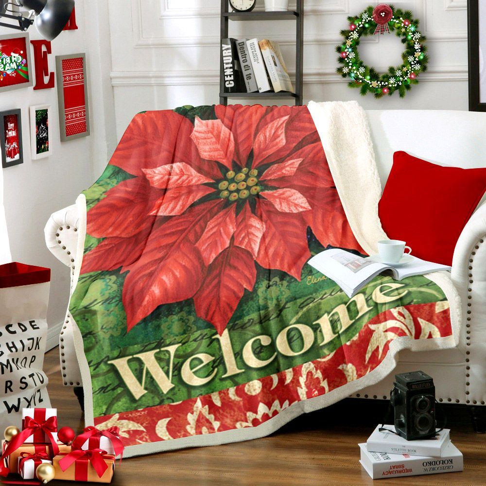 Merry Christmas Sherpa Fleece Blanket