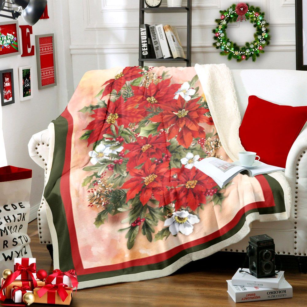 Merry Christmas Sherpa Fleece Blanket