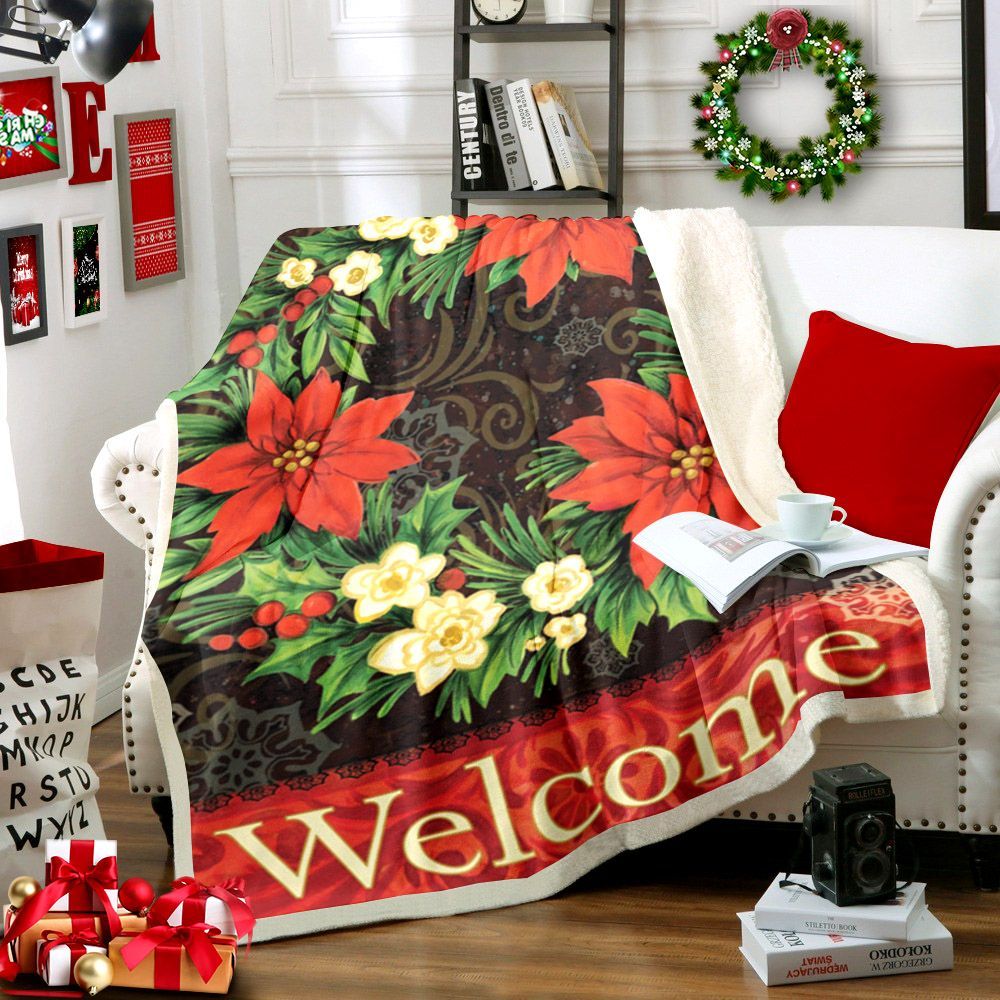 Merry Christmas Sherpa Fleece Blanket