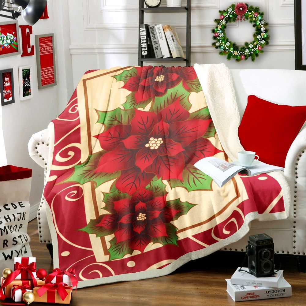 Merry Christmas Sherpa Fleece Blanket