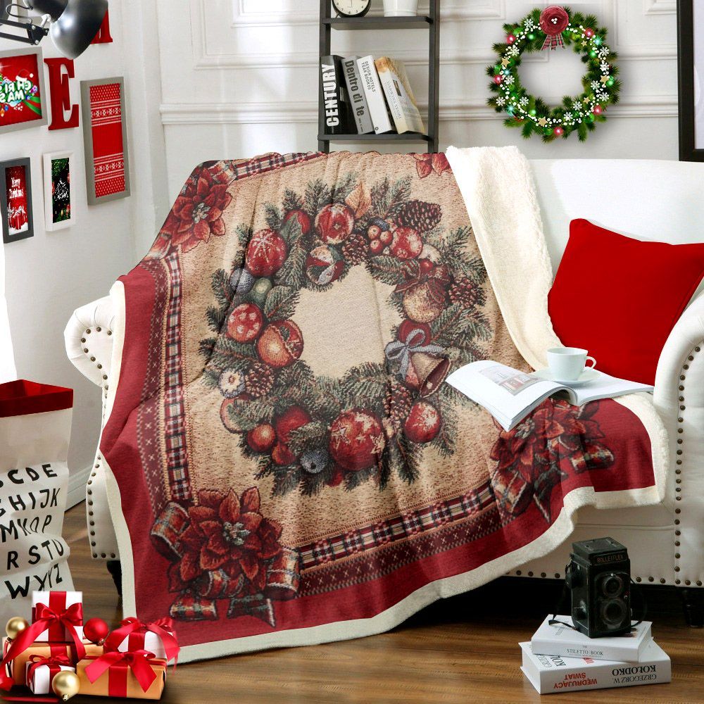 Merry Christmas Sherpa Fleece Blanket