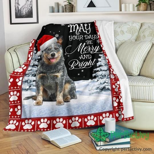 Merry Heeler Dog Sherpa Fleece Blanket