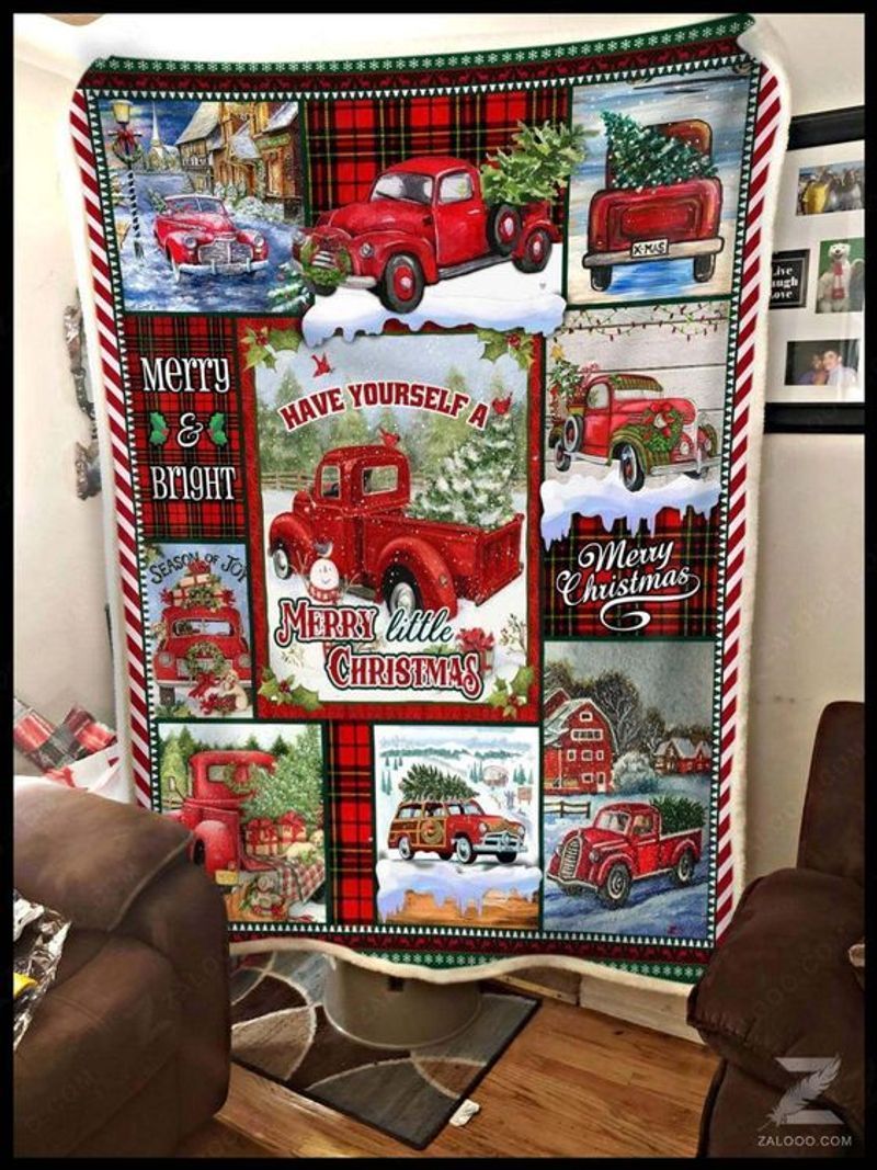 Merry Little Christmas Sherpa Fleece Blanket
