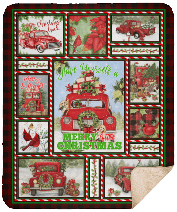 Merry Little Christmas Sherpa Fleece Blanket