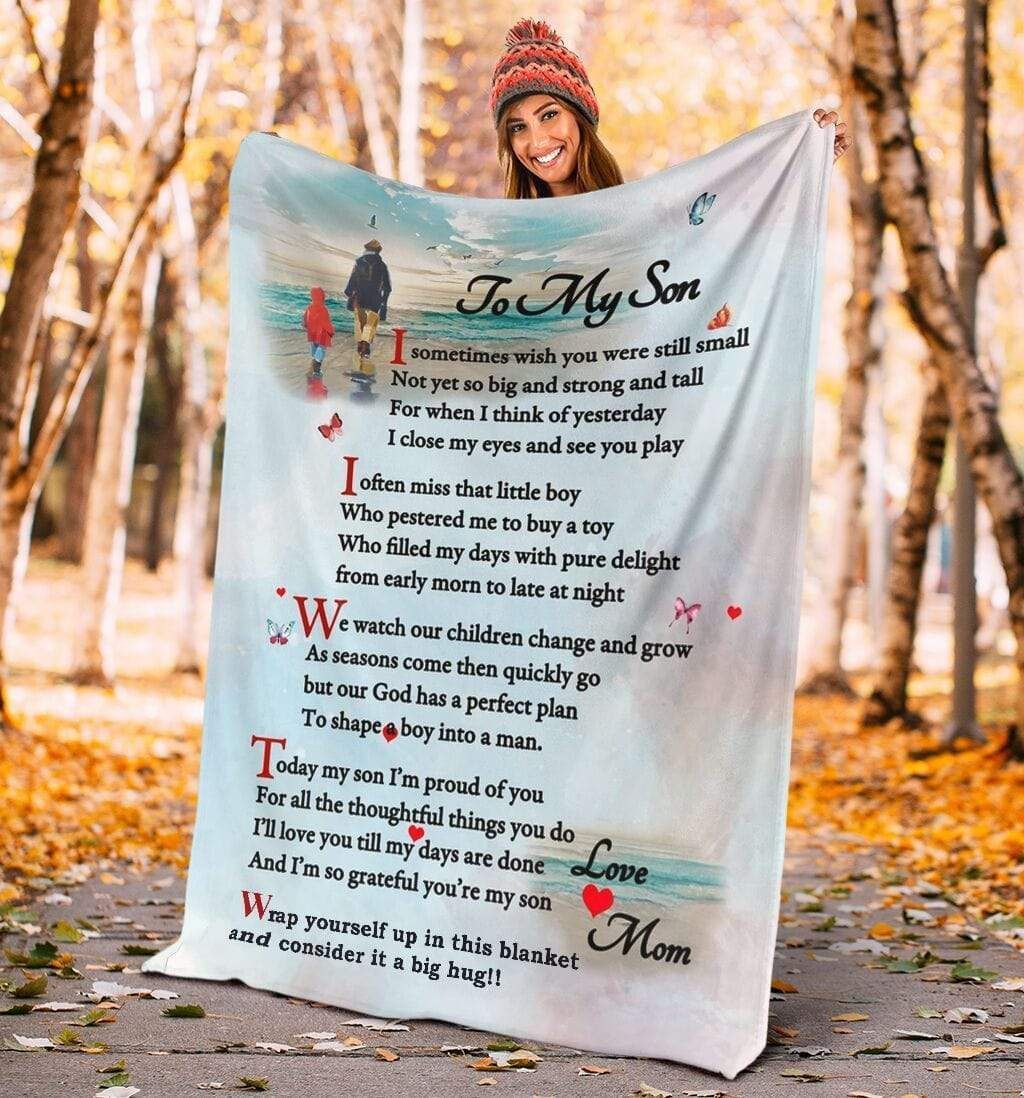 Messenger Gift For Son I’m So Grateful You’re My Son Fleece Blanket