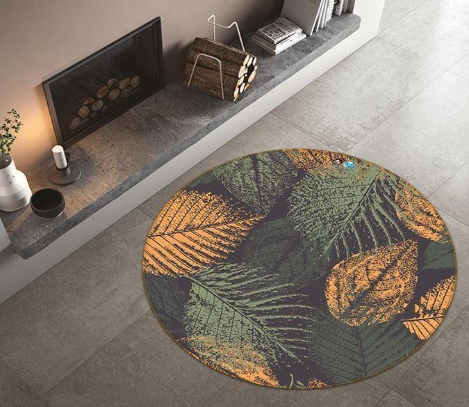 Metal Leaf Round Carpet