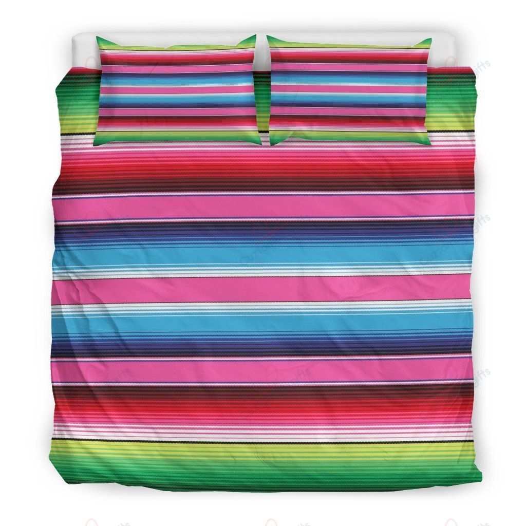 Mexican Blanket Baja Serape Pattern Bedding Set