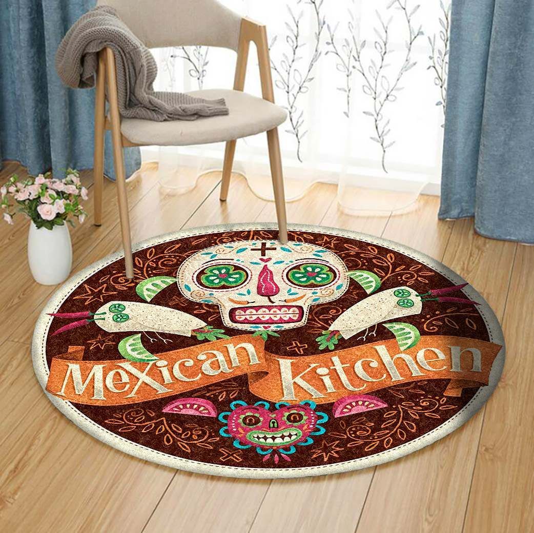 Mexican Kitchen Round Carpet