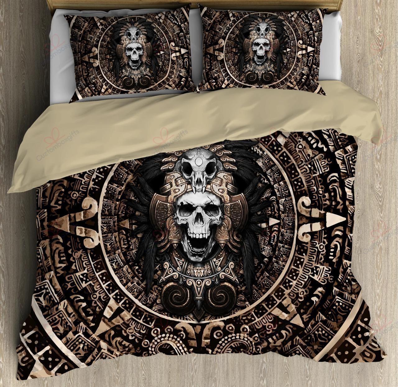 Mexico Aztec Skull Warrior Bedding Set