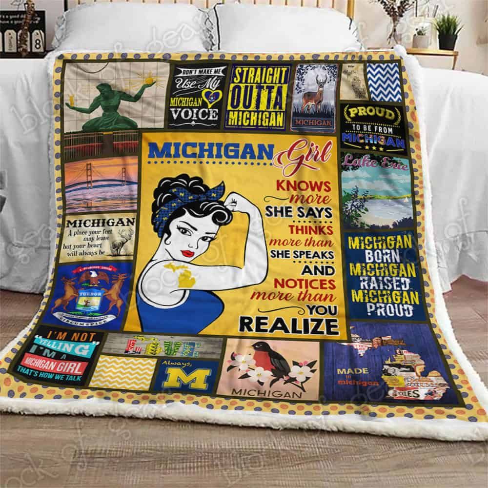 Michigan Girl Fleece Blanket