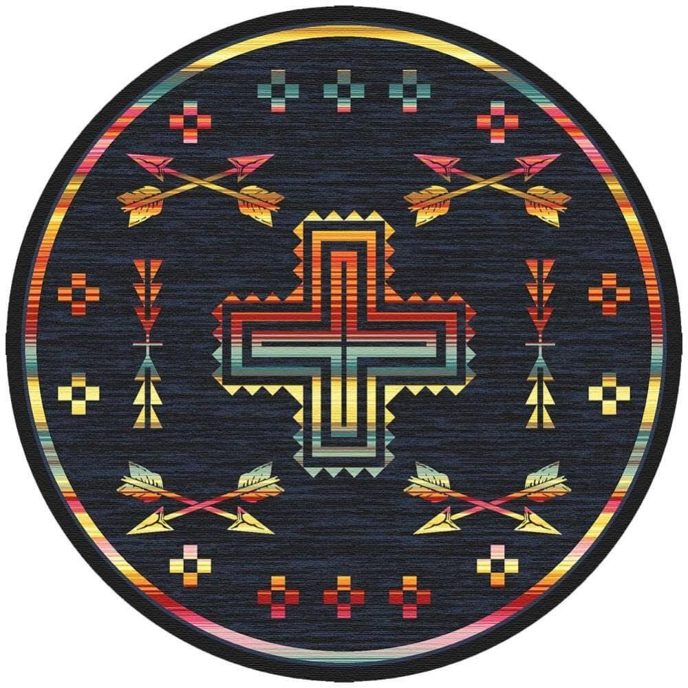 Midnight Arrow Round Carpet