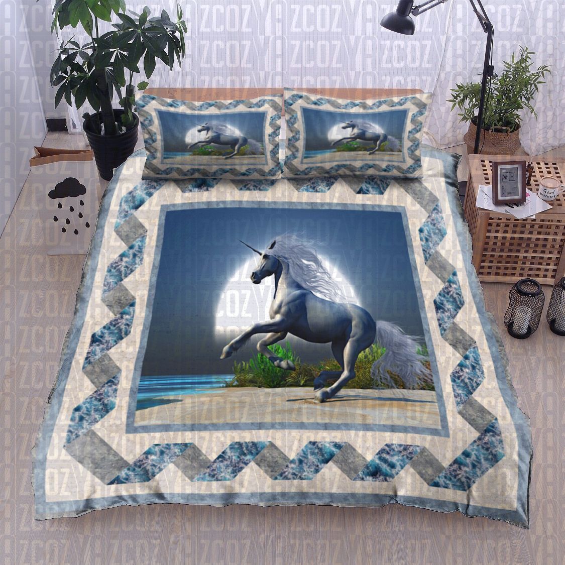 Midnight Unicorn Bedding Set