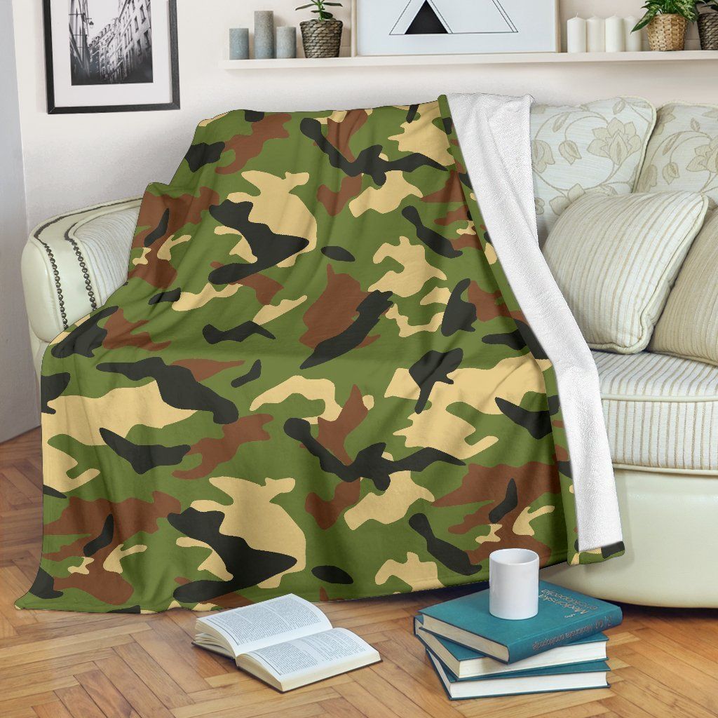 Military Camouflage Sherpa Fleece Blanket