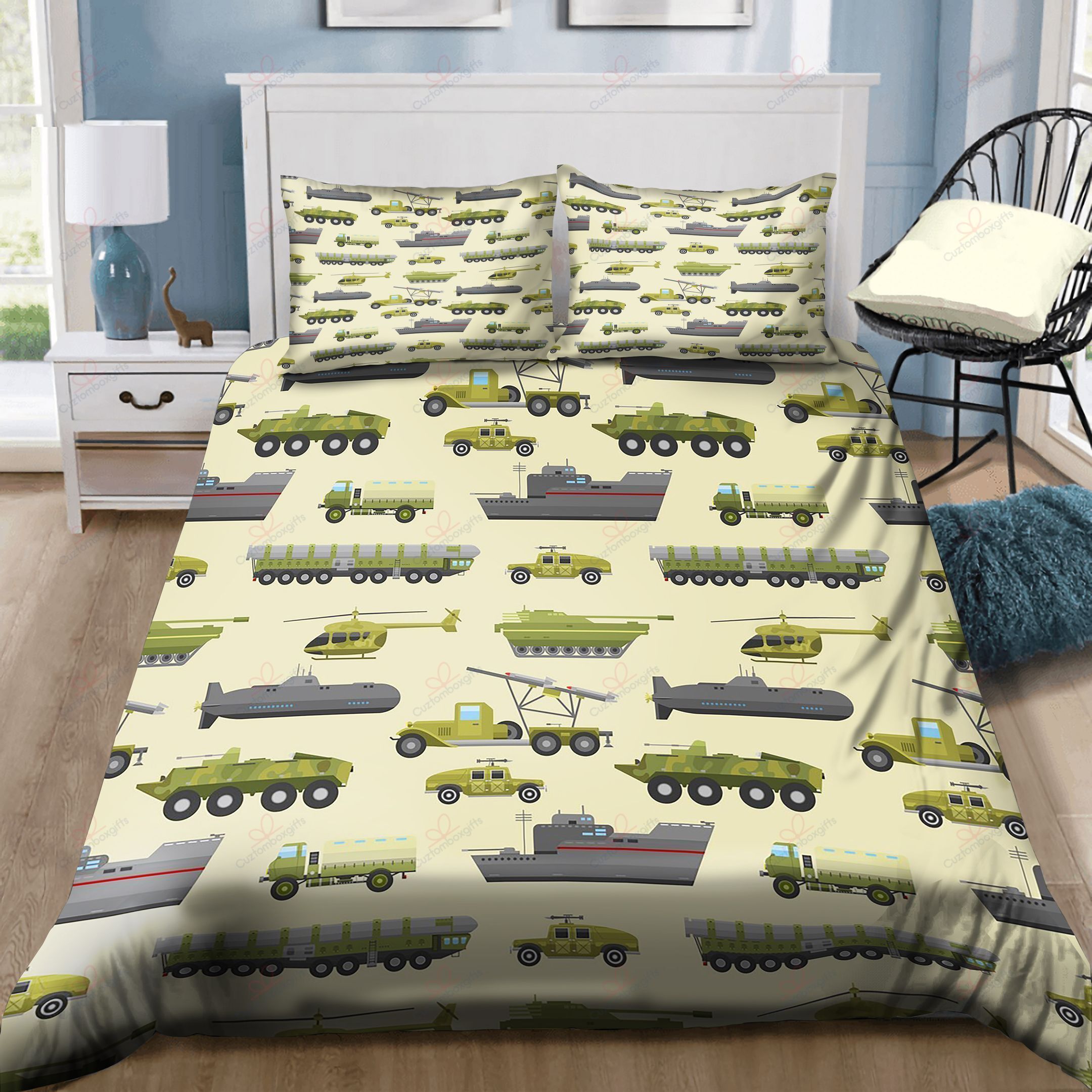 Military Trucks Army Bedding Set