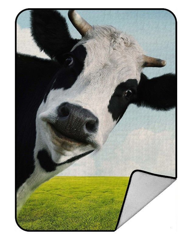 Milk Cow Sherpa Fleece Blanket