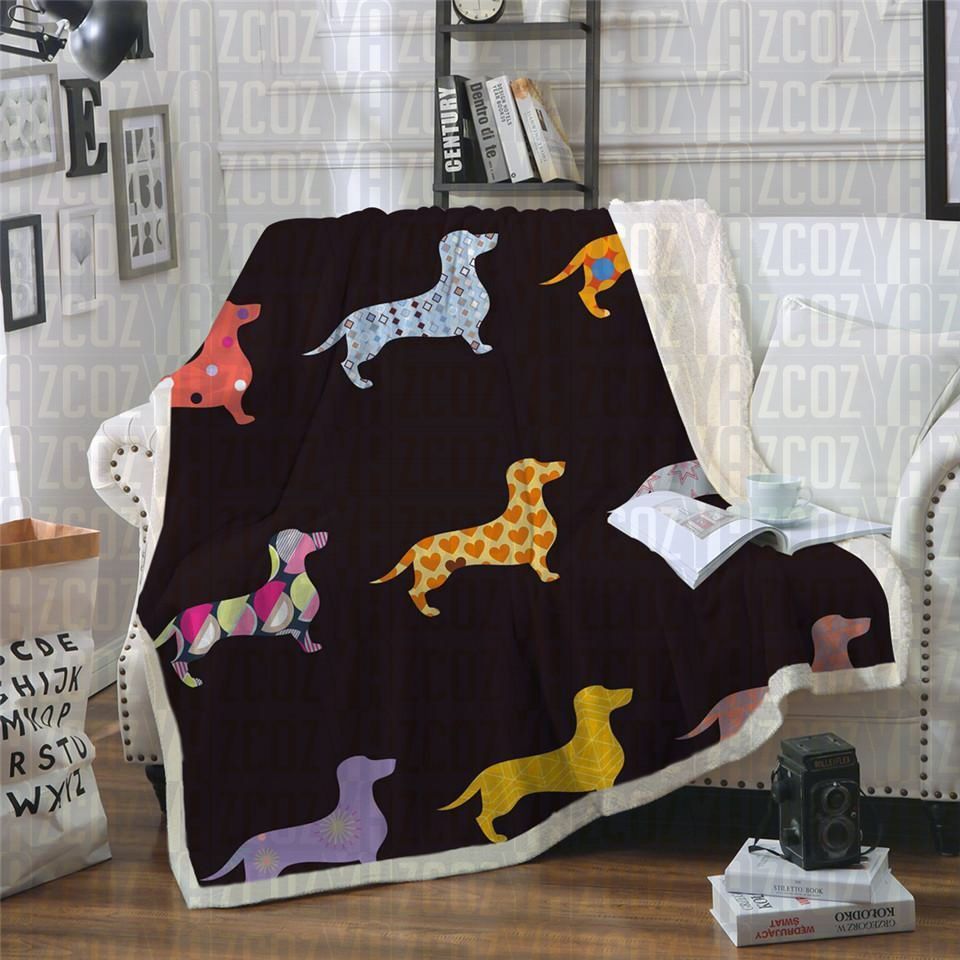 Mini Dachshund Sherpa Fleece Blanket