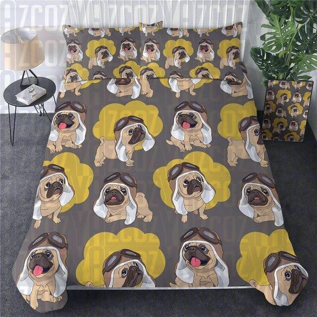 Mini Pilot Pugs Bedding Set