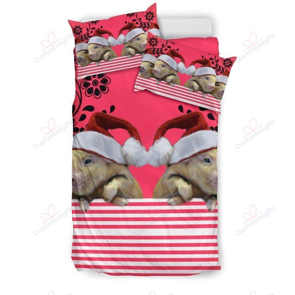 Miniature Pig Chiristmas Printed Bedding Set