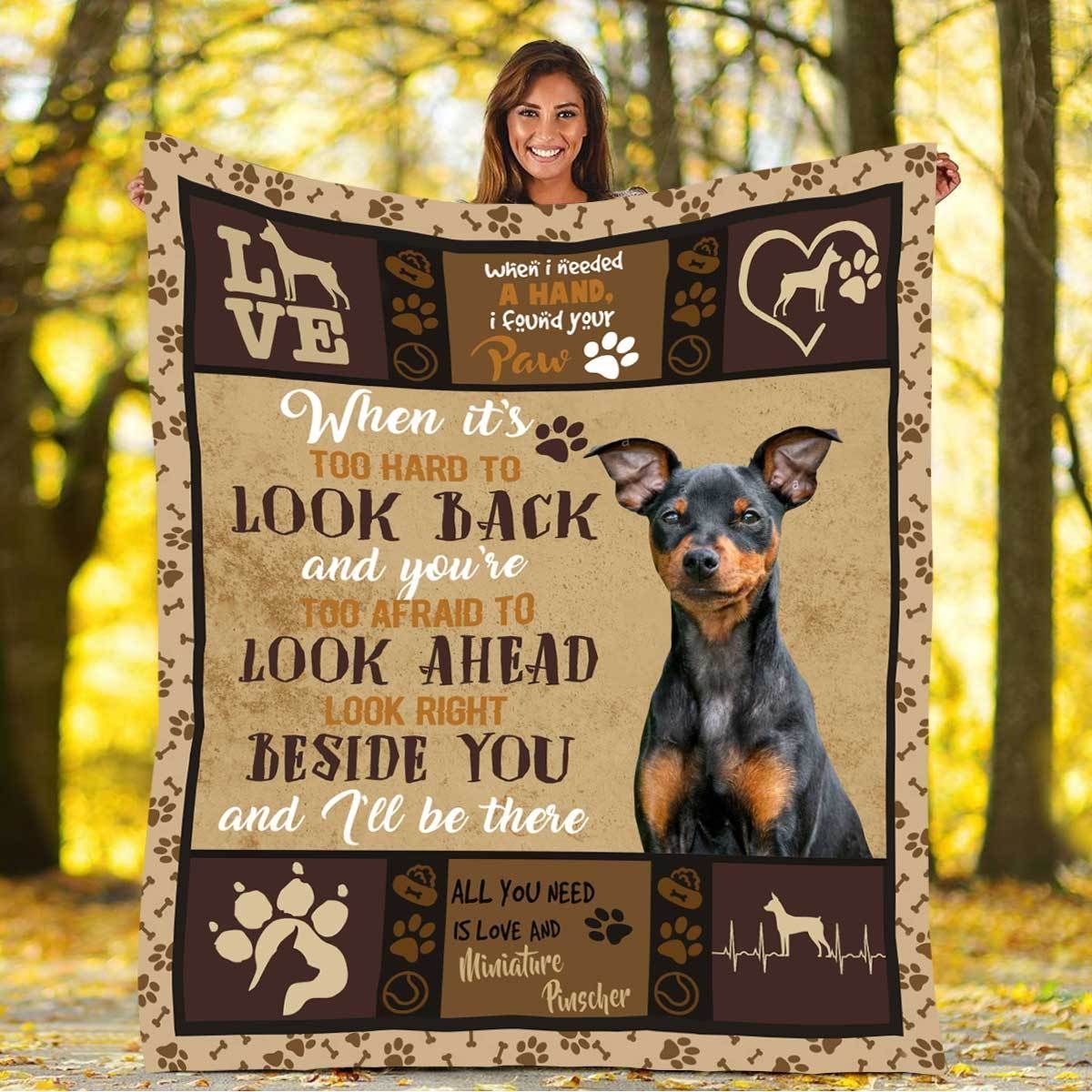 Miniature Pinscher All You Need Make Your Own Sherpa Fleece Blanket