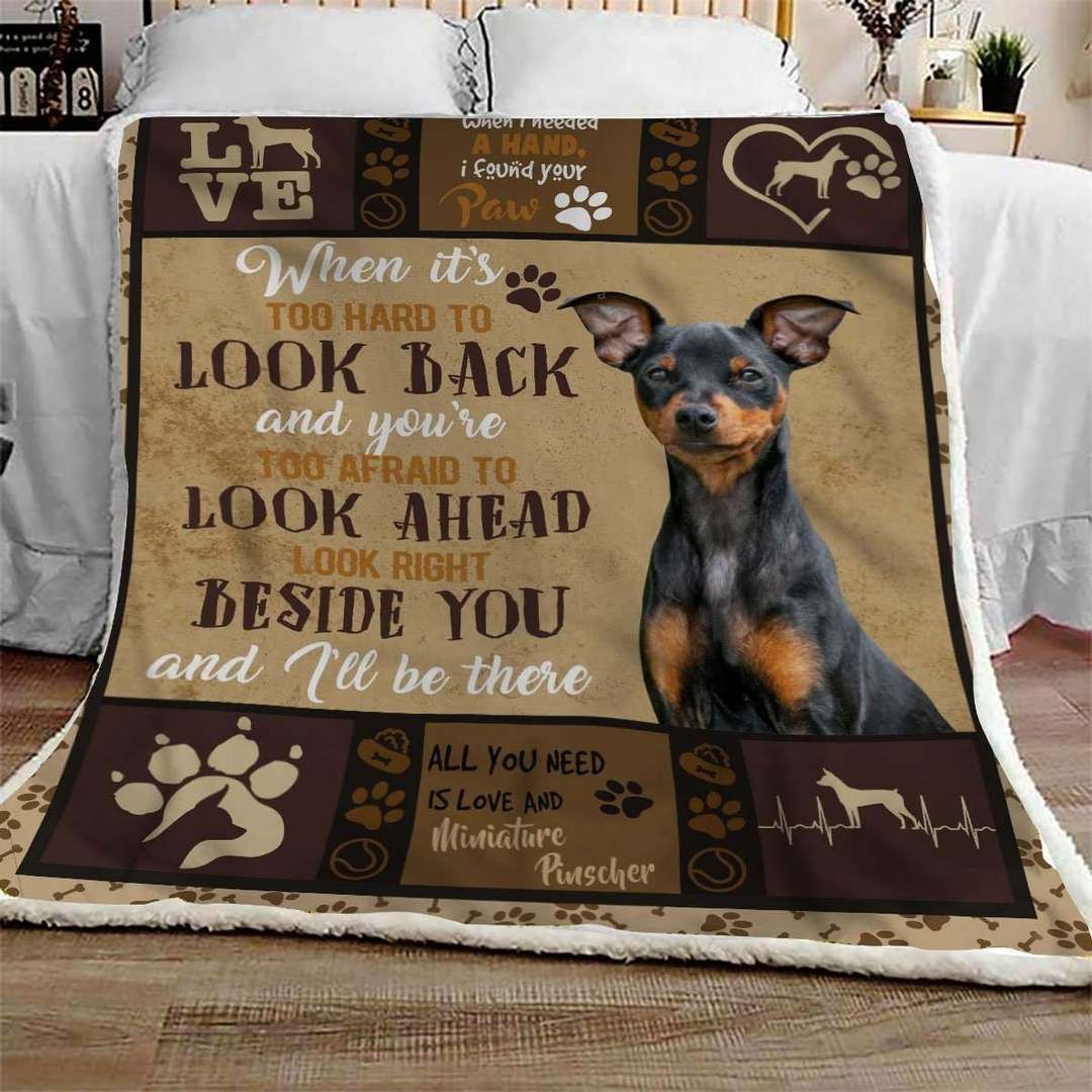 Miniature Pinscher Sherpa Fleece Blanket
