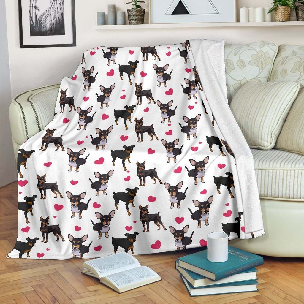 Miniature Pinscher Heart Blanket