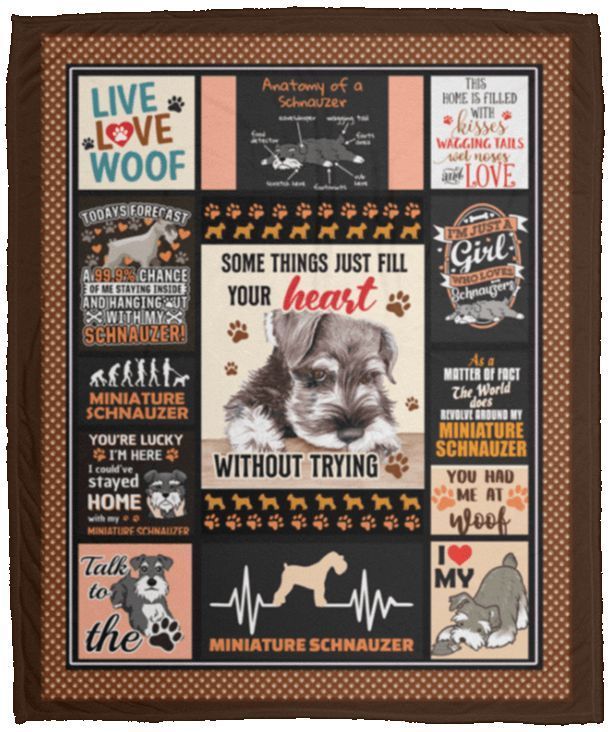 Miniature Schnauzer Dog Sherpa Fleece Blanket