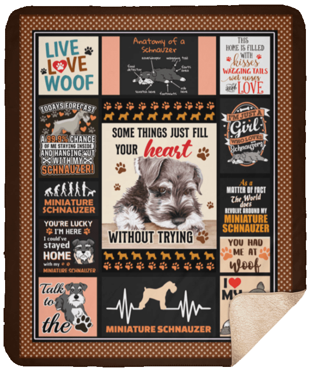 Miniature Schnauzer Dog Sherpa Fleece Blanket