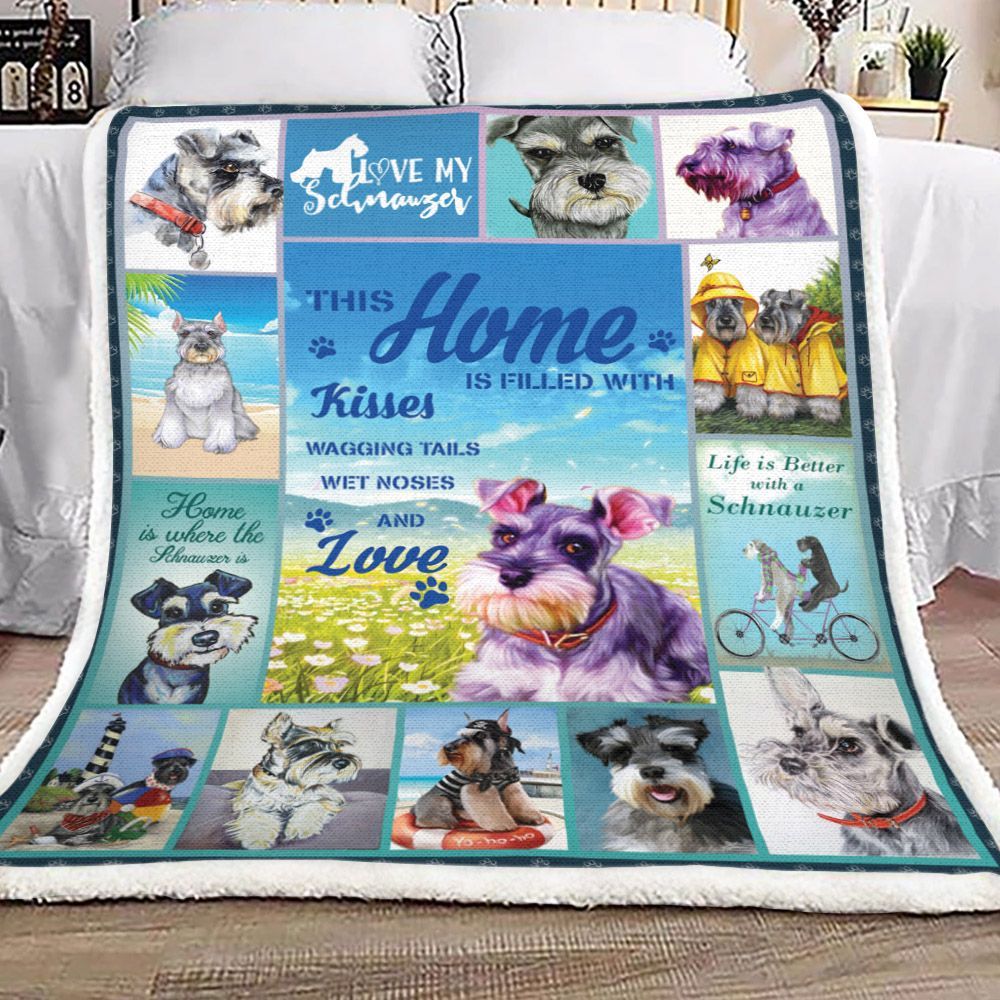 Miniature Schnauzer Dog Sherpa Fleece Blanket