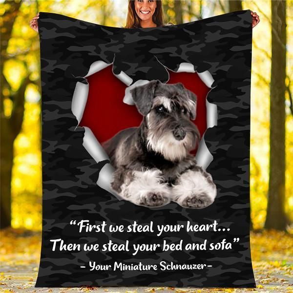 Miniature Schnauzer Dog Sherpa Fleece Blanket