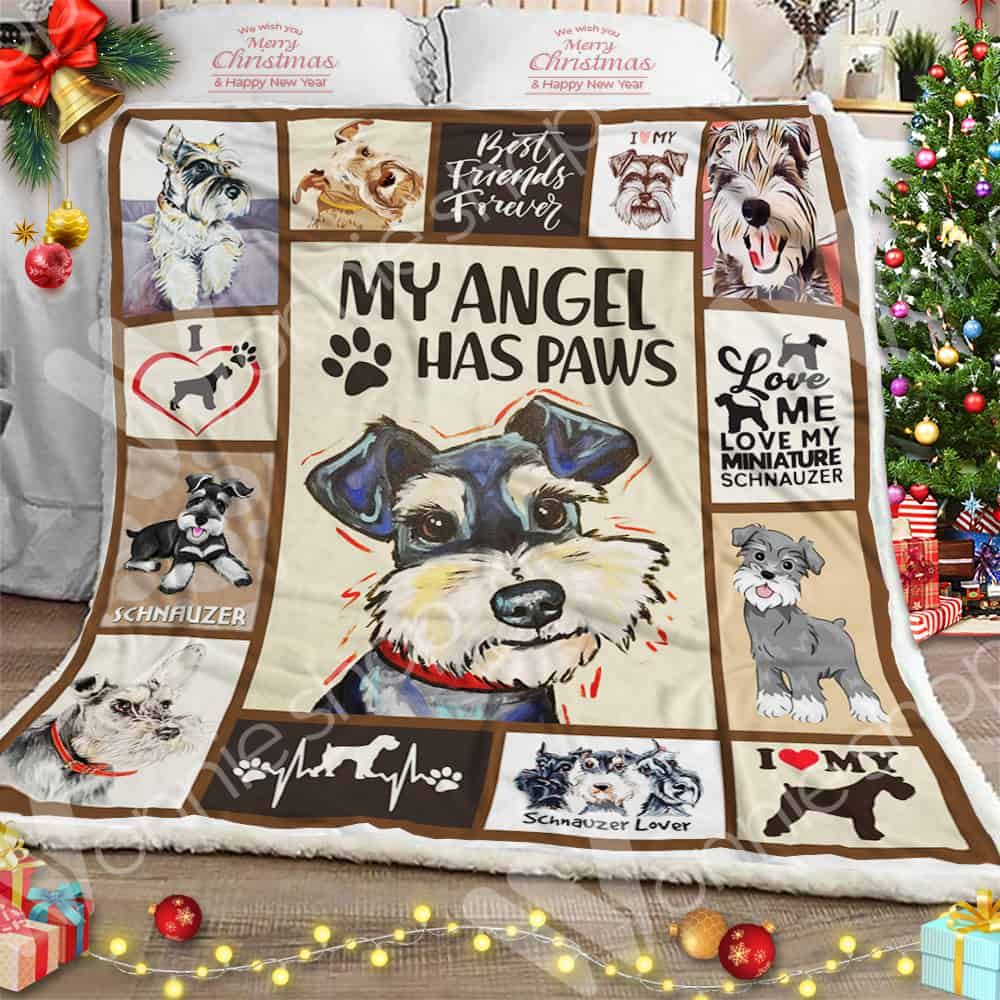 Miniature Schnauzer Dog Sherpa Quilt Blanket DHC0102532TD